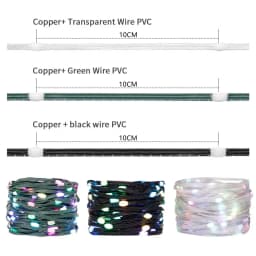 WS2812B RGB LED StringTransparent Green Black Wire Addressable Wedding Garland Decoration Christmas Lights USB Controller DC5V