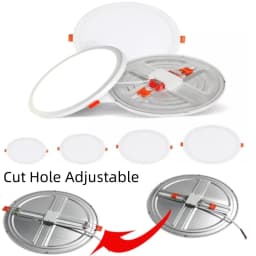 1pcs AC 85-265V Ultra Thin Round/Square LED Panel Light 6W 8W 15W 20W Aluminum Ceiling Recessed Downlight open hole adjustable