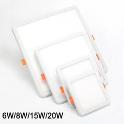 1pcs AC 85-265V Ultra Thin Round/Square LED Panel Light 6W 8W 15W 20W Aluminum Ceiling Recessed Downlight open hole adjustable