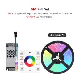 5M 10M 20M RGBIC Horse Racing LED Light Strips 24V WS2811 Pixel Flex Ribbon Running Water Flow Tape Lamp Wireless Remote Control