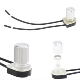 Electrical Rotary Switch Two Stage ON-OFF Switch for Table Lamp / Floor Lamp / Canopy Light, 2 Wire Rotary Lamp Switch