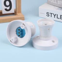 High Power E27 Screw Ceiling Lamp Head LED Lamp Holder Desktop Led Lighting Base Socket Home Heat Resistant Round Lamp Holder