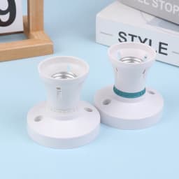 High Power E27 Screw Ceiling Lamp Head LED Lamp Holder Desktop Led Lighting Base Socket Home Heat Resistant Round Lamp Holder