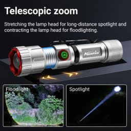 Zoom White Beam Light Mini Flashlight Rechargeable Portable Pocket Magnet Torch Home Outdoor Camping Hiking Fishing Work Lamp