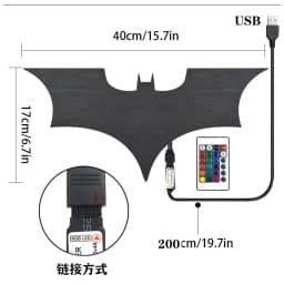 Modern Creative Wooden Background Wall Decorative Wall Lamp Remote Control 16-color Night Light Cable 2 Meters