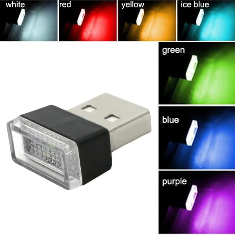 7 Colors Mini USB Night Light LED Modeling Night Lamp for Car Ambient Light Neon Interior Light Car Jewelry Stage Party A1