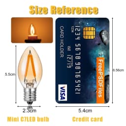 E12 E14 1W Chandelier Candle Light Bulbs Low Wattage C7 Dimmable Amber Glass Edison Small Lamp Bulb For Party Patio Indoor Decor