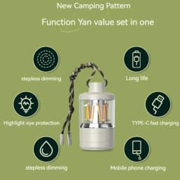 Portable COB Warm Camping Lights Strong LED Lantern Flashlight Rechargeable Outdoor Emergency Fishing Tents Tungsten Lamp
