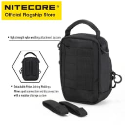 NITECORE NUP10 NUP20 Pocket Pouch Black Sling Bag 1000D Nylon Handbag Tactical Crossbody Bag Molle System Waist Bags Men Women