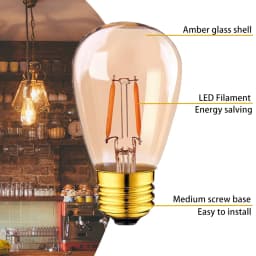 Vintage Edison LED Light Bulb S14 1W E27 Amber Bulbs Warm White 10W Equivalent Incandescent for Garland Pendant Light Decoration