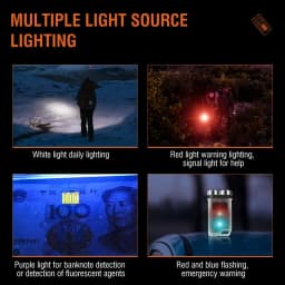 BORUiT V3 LED Keychain Portable 900LM EDC UV Flashlight Work Light Type-C Rechargeable Mini Torch with Magnet UV Pocket Lantern