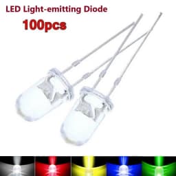 100PCS Super Bright LED Lights 5mm Red/Blue/Green/White/Yellow LED Transparent Bulb NA Socket Dome Lighting Bulbs