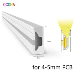 Super Thin DIY Flexible Neon Tube (No LED Strip) Diffuser IP67 Waterproof for SMD COB 3mm 4mm 5mm LED Strip Side View 4*10mm