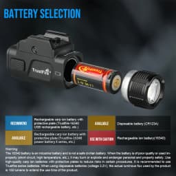 Trustfire GM07-SE Tactical LED Flashlight 1050Lumen Quick Release 2-Mode USB 16340 IP65 for Common Use Pistol Torch Light