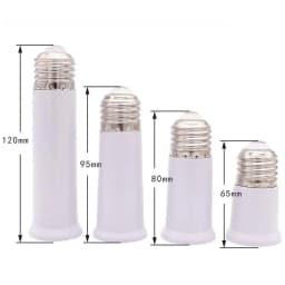 1PCS E27 to E27 Lengthened Lamp Base Tube LED Light Bulb Socket Extension Lamp Head Conversion Base 65MM 80MM 95MM 120MM