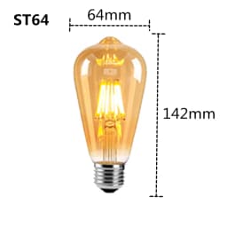 LED Edison Filament Light Retr Bulb Brown Golden T45 G80 G95 G125 4W 8W 2700K  E27 AC 220V 110V Dimmer Restaurant Bedroom