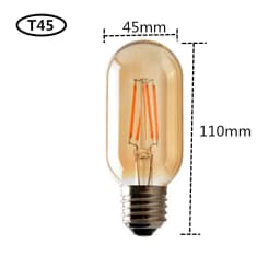 LED Edison Filament Light Retr Bulb Brown Golden T45 G80 G95 G125 4W 8W 2700K  E27 AC 220V 110V Dimmer Restaurant Bedroom