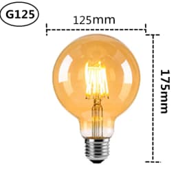 LED Edison Filament Light Retr Bulb Brown Golden T45 G80 G95 G125 4W 8W 2700K  E27 AC 220V 110V Dimmer Restaurant Bedroom