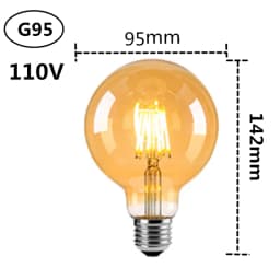 LED Edison Filament Light Retr Bulb Brown Golden T45 G80 G95 G125 4W 8W 2700K  E27 AC 220V 110V Dimmer Restaurant Bedroom