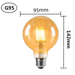 LED Edison Filament Light Retr Bulb Brown Golden T45 G80 G95 G125 4W 8W 2700K  E27 AC 220V 110V Dimmer Restaurant Bedroom