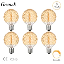G40 Led Replacement Bulb 1W E12 Base Globe Edison Lamp 2200K Ice Diamond Amber Glass Golfball Vintage Light Bulb For String Ligh