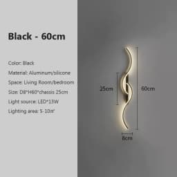 Modern LED Wall Lamp Minimalist Led Light Bedroom Bedside Long Strip Wall Sconces Living Room Sofa Home Indoor Lighting Fixture