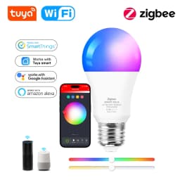 18W 15W Zigbee 3.0 Led Light bulb RGB+WW+CW E27 Tuya Wifi Smart Home Led Lamp Compatible With Alexa Amazon Google Assistant
