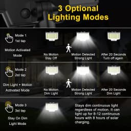 318/200 LED Solar Light Outdoor Super Bright 3 Modes Motion Sensor Wall Lamp IP65 Waterproof Street Light with Remote for Garden