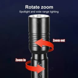 Diving Flashlight IP8 Highest Waterproof Telescopic Zoom Rating Professional Diving Light Powered 18650 Battery With Hand Rope