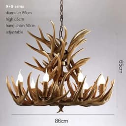 Vintage Deer Chandelier Lighting Retro Antler Chandelier for Living Room Church Lustres Luminaria Resin Deer Horn Hanging Lamp