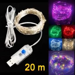 5M/10M/20M LED Copper Wire String Lights 8-mode USB Fairy Lights Garland Lamps for Festival Wedding Party Outdoor Christmas