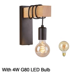 Retro Wood Wall Lamp Vintage Sconce Wall Lights Fixture E27 Indoor Home Decor Dining Room Bedside Lamp Bedroom Lighting