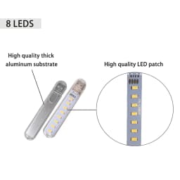 ZHMZH DC5V 8LEDs USB LED Night Light Red Yellow White Blue Green Purple 4W Eye Protection Small USB Desk Lamp For Bedroom