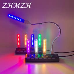 ZHMZH DC5V 8LEDs USB LED Night Light Red Yellow White Blue Green Purple 4W Eye Protection Small USB Desk Lamp For Bedroom