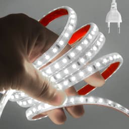 AC 220V 240V LED Strip 3000K 4000K 6000K 120Leds/M Flexible Ribbon Stripe IP65 Waterproof Self Adhesive Tape Strip Chain Light