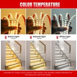 AC 220V 240V LED Strip 3000K 4000K 6000K 120Leds/M Flexible Ribbon Stripe IP65 Waterproof Self Adhesive Tape Strip Chain Light