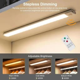 60cm Wireless LED Night Light Motion Sensor USB Rechargeable For Bedroom Kitchen Cabinet Lamp Remote Control Lighting