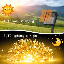 100 LED Solar Fairy Waterproof Copper Wire String Lights 8 Modes Christmas Party Garland Solar Lamp for Outdoor Garden Wedding