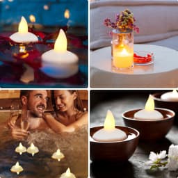 36/12pcs Floating Candle Lamp Flameless Tea Light Flicker Electronic Waterproof LED Light For Wedding Party Pool Spa Table Decor