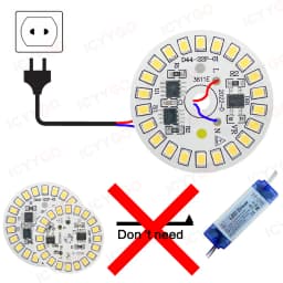 3W 5W 7W 9W 12W 15W 18W 220V High Voltage Light Panel Round Light Panel Driver-Free DIY LED Light Panel Bulb Light Source Board