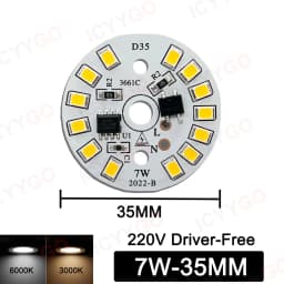 3W 5W 7W 9W 12W 15W 18W 220V High Voltage Light Panel Round Light Panel Driver-Free DIY LED Light Panel Bulb Light Source Board