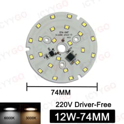 3W 5W 7W 9W 12W 15W 18W 220V High Voltage Light Panel Round Light Panel Driver-Free DIY LED Light Panel Bulb Light Source Board