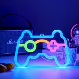 Game Pad Neon Signs LED Night Light, USB/Battery Powered Atmosphere Lighting, for Birthday Gift Garden E-sports Decor Camping