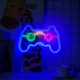 Game Pad Neon Signs LED Night Light, USB/Battery Powered Atmosphere Lighting, for Birthday Gift Garden E-sports Decor Camping