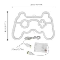 Game Pad Neon Signs LED Night Light, USB/Battery Powered Atmosphere Lighting, for Birthday Gift Garden E-sports Decor Camping