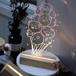 5mm Acrylic Led Base Wooden 3D Night Lights Display Stand with Led Lights USB AAA Batteries Powered for Plexiglass Arts Lamps