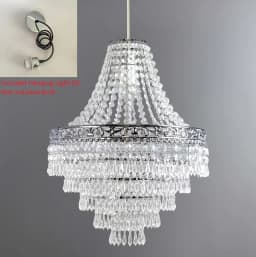 Blenheim 47cm Plastic Large Acrylic Chandelier Shade Easy Fit Pendant Droplets Lamp Shade no Bulb (Without Light Cord Kit)
