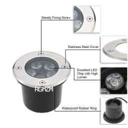 Waterproof Led Light Garden Underground Lamps 3W 5W 7W 9W IP68 Outdoor Buried Path Spot Recessed Ground Lighting 85-265V DC12V