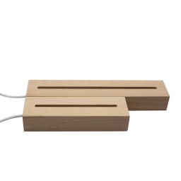 Rectangle Solid Beech Wooden LED Base for Resin Letter Lamp Acrylic Glass Resin Art Wood Light Display Base Led Stand Dropship
