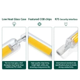 Super Bright LED R7s COB Glass Tube 5W 10W 20W 78mm 118mm J78 J118 Corn Light Bulb AC 220V 110V Home Replace Halogen Lamp